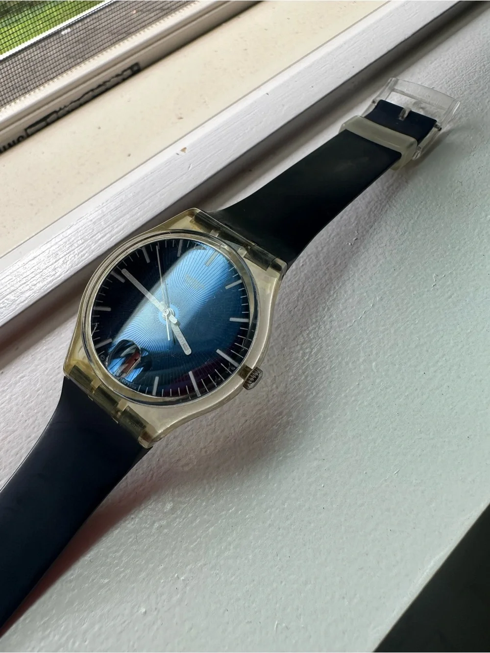 Swatch Blue  Navy Watch with Date Vintage